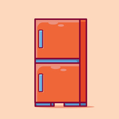 refrigerator isolated cartoon vector illustration in flat style