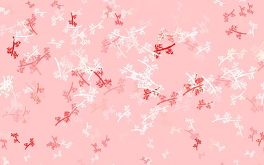 Light Red vector elegant pattern with branches.