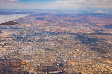 Aerial view of the famous strip and cityscape