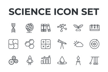 science set icon, isolated science set sign icon, vector illustration