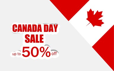 Fototapeta na wymiar Canada day sale promotion