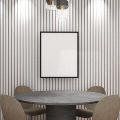 Mock up frame in meeting room ,Interior modern style,Mockup poster,3d rendering,3d illustration