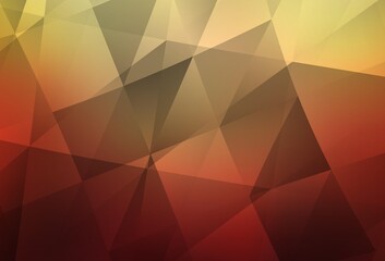 Light Red, Yellow vector low poly background.