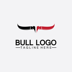 Obraz premium Bull horn logo and symbol template icons app