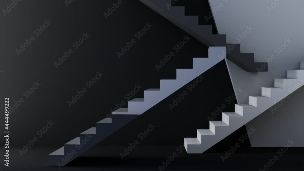 Poster position the geometric shapes with shiny black textures and mirrors on a black background. 3d render