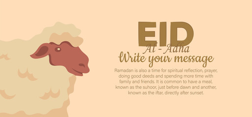 Eid Al Adha Celebration of Muslim holiday the sacrifice a camel, sheep and goat. Can used for landing page, template, ui, web, mobile app, poster, banner, flyer, background.
