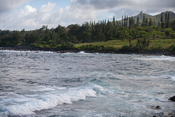 Summer vacation at a tropical beach. Paradise beach with sand and clear water of the sea. Ocean beach background.