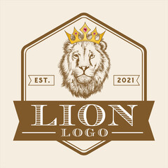 Logo Lion, vector animal illustration