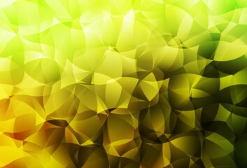 Light Green, Yellow vector polygon abstract backdrop.