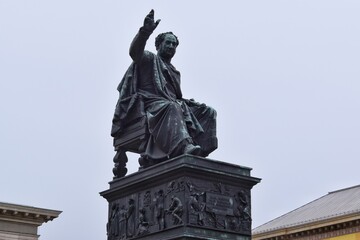 Maximilian Joseph's statue in front of the National Theatre. Locate in Munich, Germany.