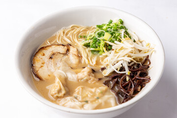 Japanese ramen in a white bowl