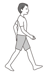 歩く姿勢　説明図　歩き方