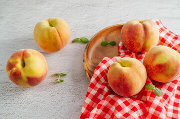 Summer fruit, Fresh organic peaches