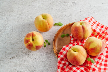 Summer fruit, Fresh organic peaches