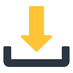 An editable design icon of download arrow  