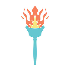 torch hand drawn element design vector. clipart cartoon illustration