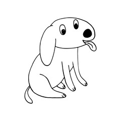 dog icon. hand drawn doodle. vector, scandinavian, nordic, minimalism, monochrome. pet, animal, cute, funny.