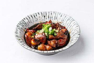 Japanese food on a white background