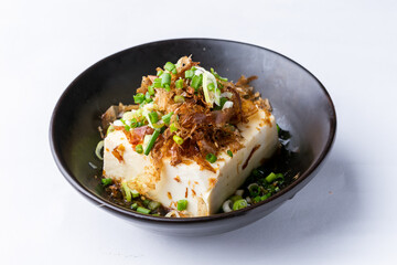 Japanese food on a white background