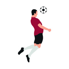 Illustration vector graphic of a man heading the ball. Perfect for website, presentation, or anything about football.