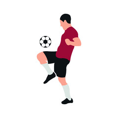Illustration vector graphic of a man juggling the ball. Perfect for website, presentation, or anything about football.
