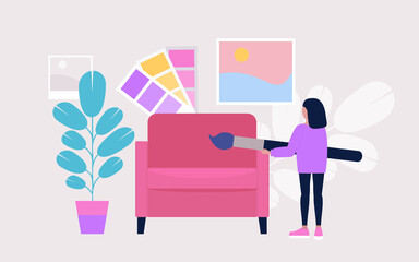 Interior designer working