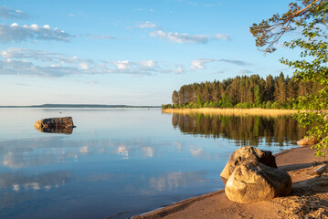 Sandy beaches of Lake Onega in the Republic of Karelia