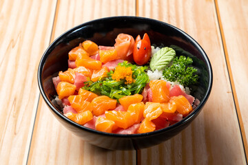 Salmon, freshly sliced Japanese style