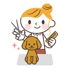 pet groomer woman トリマーの女性