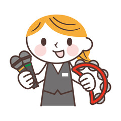 A woman who works at a karaoke bar カラオケ店員の女性