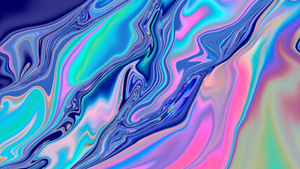 Obraz premium Abstract textured iridescent multicolored liquid background