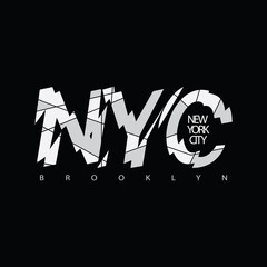 NYC typography vector illustration, perfect for the design of t-shirts, shirts, hoodies, etc 