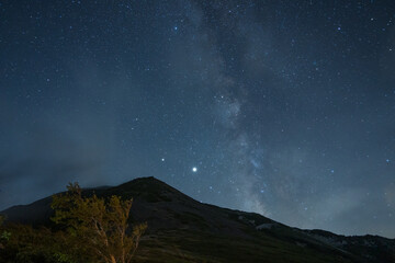 Fototapeta na wymiar starry night sky in mountain