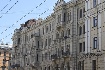 the facade of the building, the old town, the history of architecture