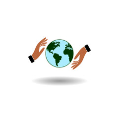 Earth environment icon with shadow