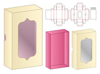 Box packaging die cut template design. 3d mock-up