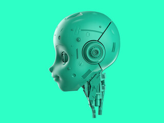 green single color ai robot