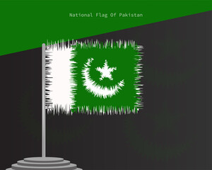 national flag of Pakistan grass type vector design