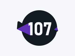 Number 107 logo icon design vector image