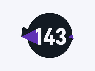 Number 143 logo icon design vector image