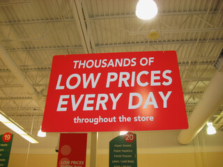 Big Red Shiny Retail Sale Shopping Sign (Low Prices Every Day)