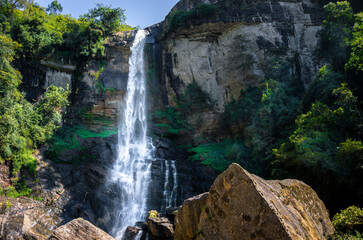 Beautiful Ramboda Falls landscape photograph. 11th highest waterfall in Sri Lanka. It's also called by the name of Puna Ella as well.