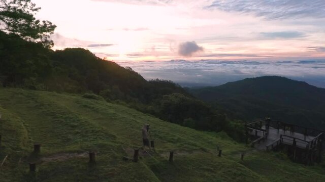 Morning view around  Monson viewpoint at Doi Angkhang mountain Chiangmai, Thailand 