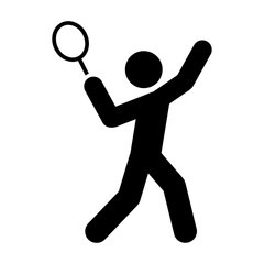 Man playing tennis icon People in motion active lifestyle sign