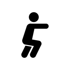 Man doing exercises icon People in motion active lifestyle sign