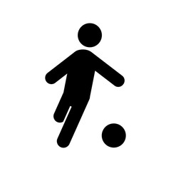 Man playing football icon People in motion active lifestyle sign