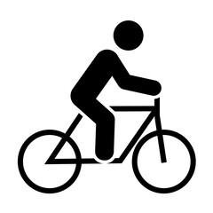 Man rides a bicycle icon People in motion active lifestyle sign