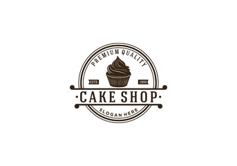 cake shop logo template in white background