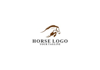 horse logo template in white background