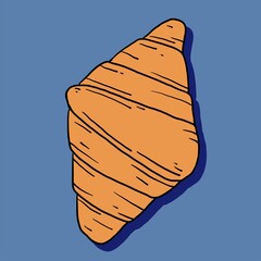 Doodle freehand sketch drawing of croissant bread.